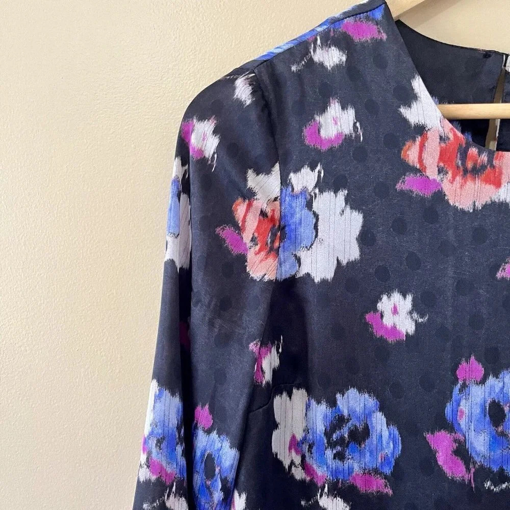 •SOLD•|Topshop| Floral Overlay Sheath Dress -High/Low Hem US4/EUR36/UK8 -VG - Picture 4 of 7
